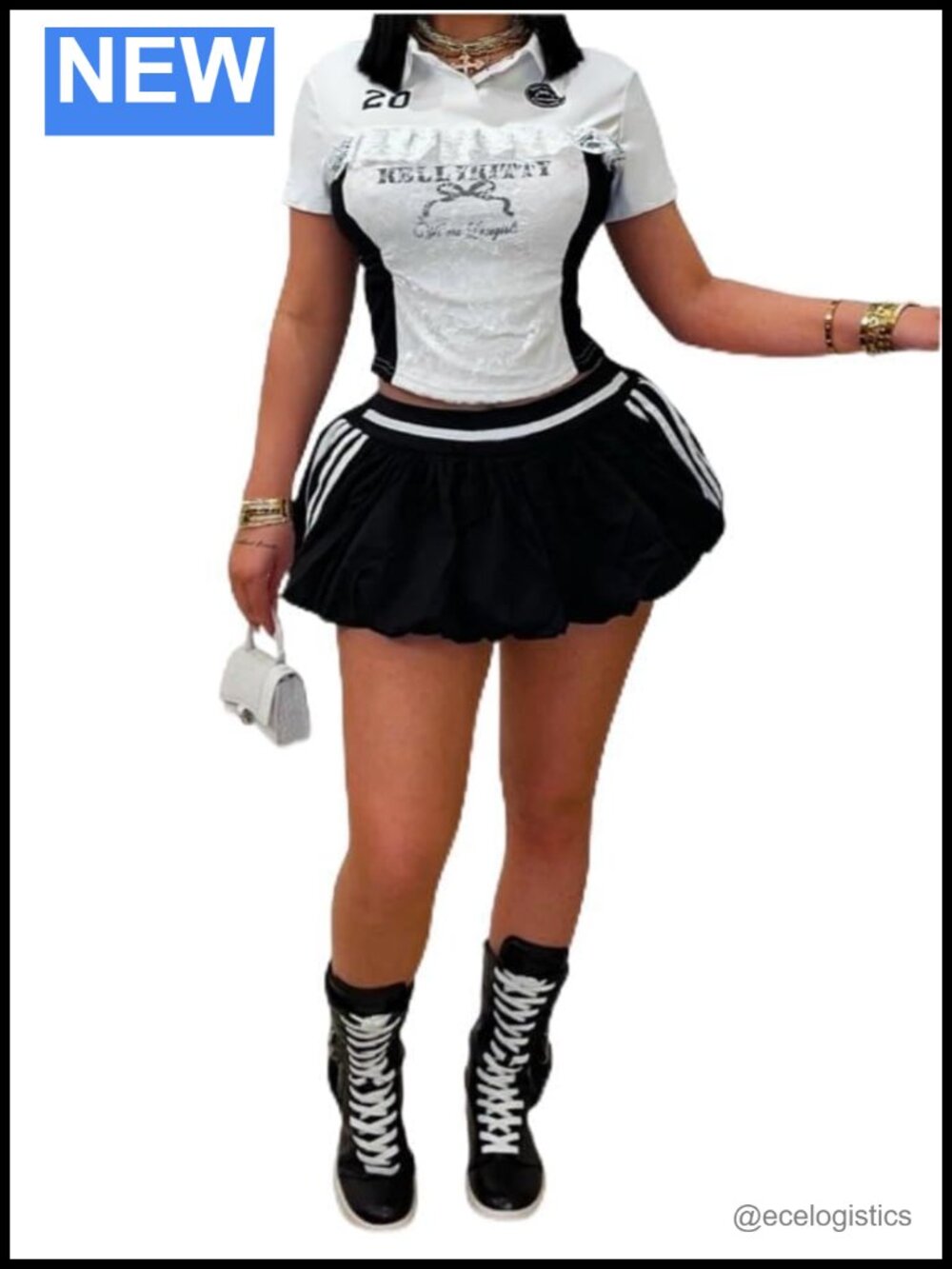2 Piece Skirt Set Lace Trim Crop Top Pleated Mini Skirt Y2K Streetwear Set